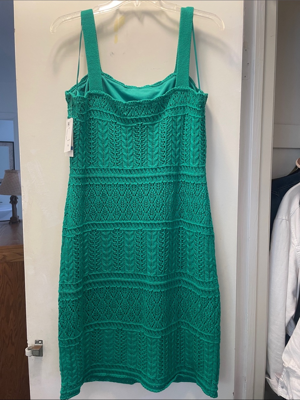 Taylor Emerald Crochet Mini Dress - Picture 2 of 9